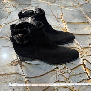 AQUATALIA Black Suede Boots, Buckle detail | Made in Italy | 9M